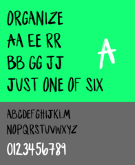 Six handwritten fonts created for the Because We Had To project