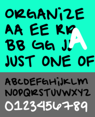 Six handwritten fonts created for the Because We Had To project