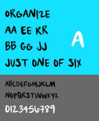 Six handwritten fonts created for the Because We Had To project