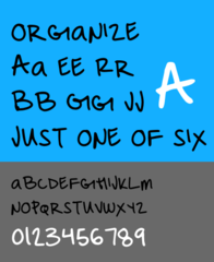 Six handwritten fonts created for the Because We Had To project