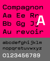 typeface family composed of five distinctive styles