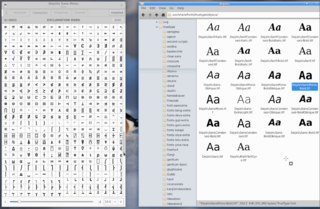 Vera font family derivate with additional characters (extra variants)