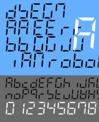 Original 7-segment and 14-segment fonts