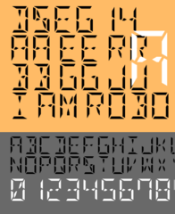 Original 7-segment and 14-segment fonts