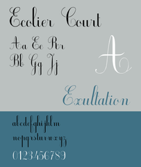 cursive roman font with small descenders