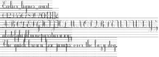 cursive roman font (with réglure Seyès and small descenders)
