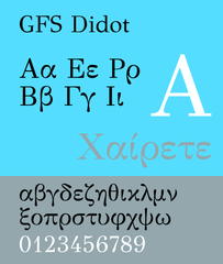 greek font family (Didot revival)