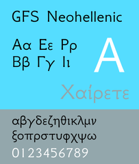 modern Greek font family with matching Latin