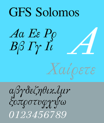 ancient Greek oblique font