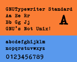 Multilingual font imitating a real typewriter