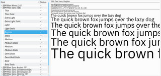 extensive typeface family designed by IBM