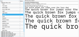 extensive typeface family designed by IBM