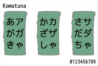 modified Konatu and M+ fonts, Komatuna