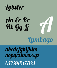 bold condensed script with many ligatures and alternates