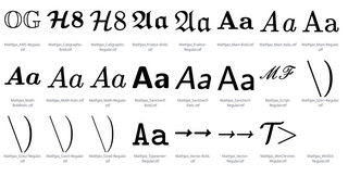 JavaScript display engine for LaTeX and MathML (fonts)