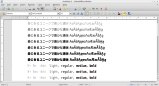 M+ sans serif fonts with different weights
