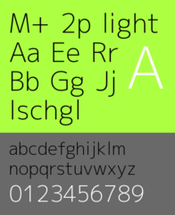 M+ sans serif fonts with different weights