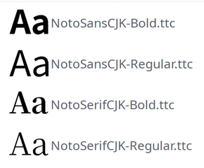 "No Tofu" font families with large Unicode coverage (CJK regular and bold)