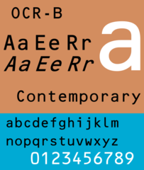 machine-readable typeface as used in passports