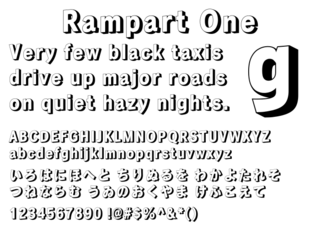unique outline shadow font made in the image of 3-D blocks