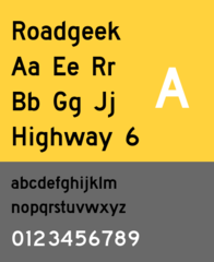 Set of fonts replicating various road sign typefaces