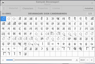 Samyak TrueType font for Devanagari script