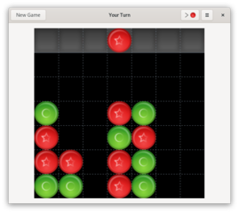 A typical game of four in a row.