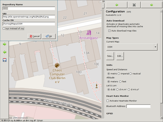 foxtrotgps with "Show Info"/Config, editing map source details