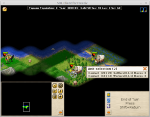 Civilization turn based strategy game (SDL client)
