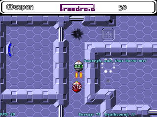 Clone of Paradroid - a strategic shoot-em up