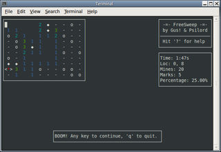 text-based minesweeper