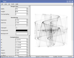 interactively renders Peter de Jong maps (chaotic functions)