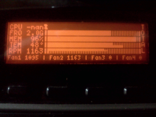 The LCD screen of the Logitech G15