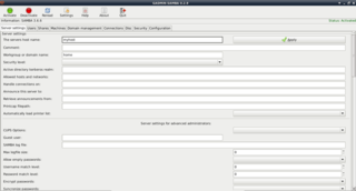 GTK+ configuration tool for samba