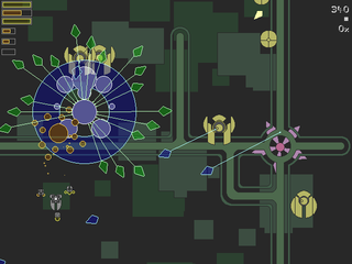 abstract vertical shooter with music elements