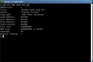gbsinfo displaying tags (metadata) from a file