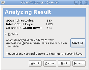 GConf database cleaner