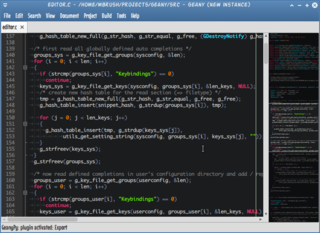 overview plugin for Geany