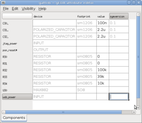 GPL EDA -- Electronics design software (attribute editor)