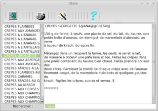 A small utility that allows you to find quickly a lot of recipes