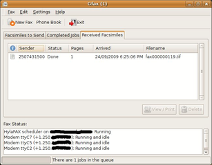GNOME frontend for fax programs