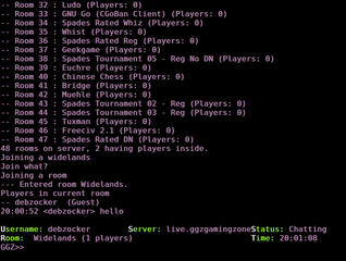 GGZ Gaming Zone: client for the command line