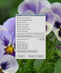 export as png (add Exif, XMP, IPTC, thumbnail)