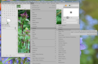 Menu->Filters->Artistic->Cubism
