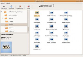 GTK+ application used to browse a mobile phone filesystem