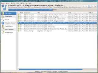GNOME Music Player Client (graphical interface to MPD)