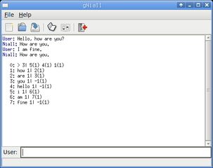 program that tries to learn a human language