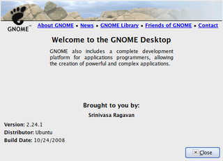 The GNOME about box