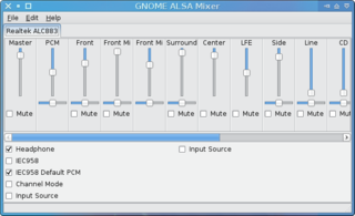 ALSA sound mixer for GNOME