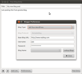 GNOME application to post to weblog entries